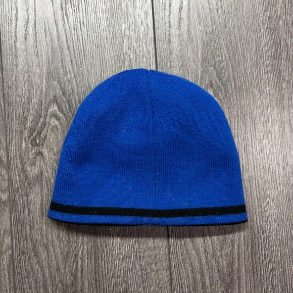 Nike Vintage Y2k Toque Beanie Skull Cap Hat Black Blue One Size - Picture 5 of 5